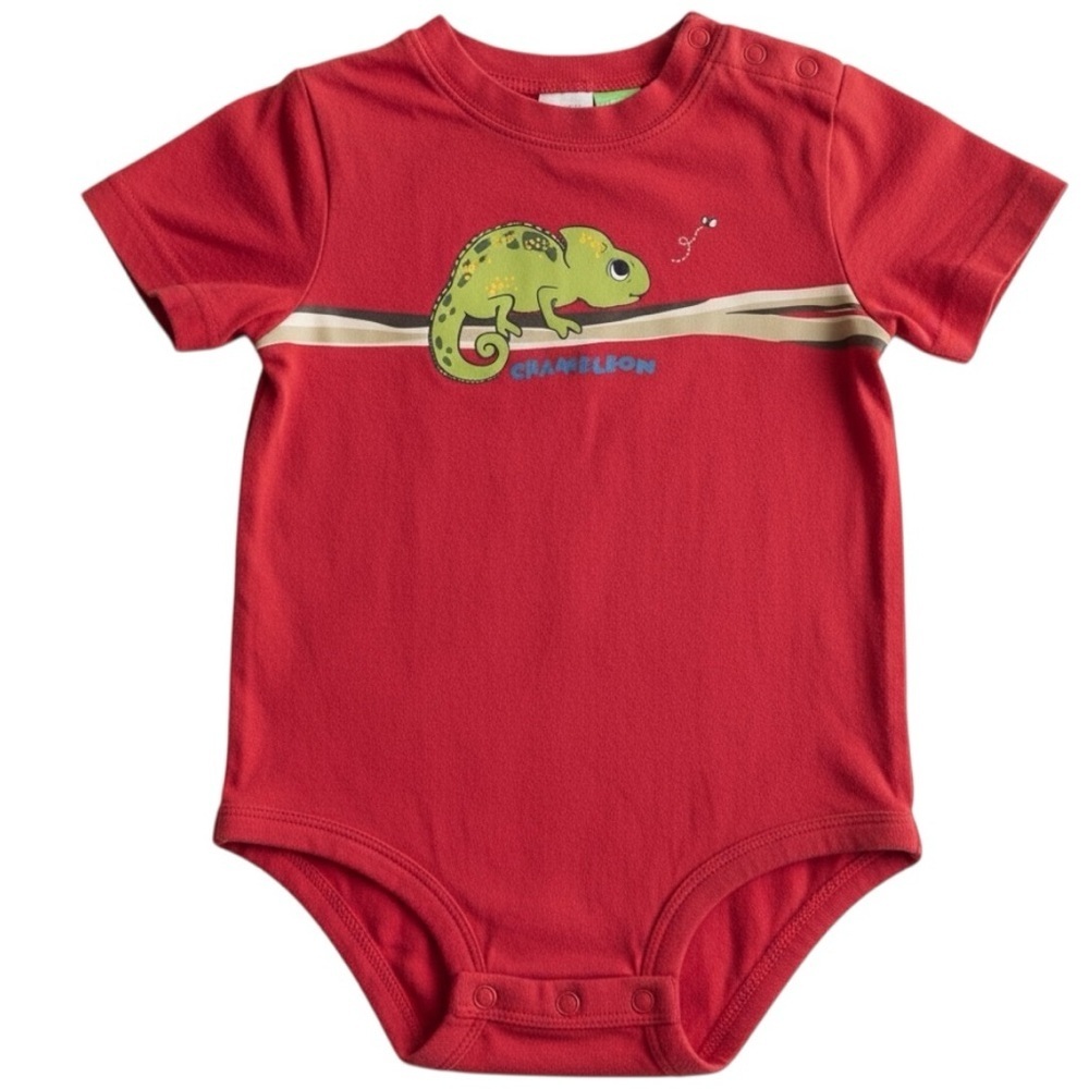 Circo Red Chameleon Baby Bodysuit 24M Graphic Snap Onesie Retro Style